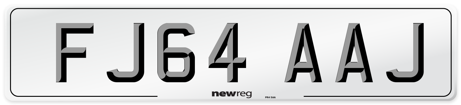 FJ64 AAJ Number Plate from New Reg